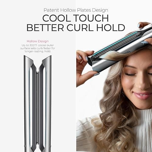 TYMO FLAIGHT Holo New-Gen Flat Iron Hair Straightener and Curler 2 in 1, 1" Long Ceramic Plates, 3X Smoother Glide, 2X Faster Styling with Less Damage, Ionic Straightener for Women, Metal Grey thumbnail 6