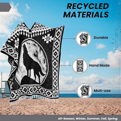 Artisans Bazaar Mexican Poncho Sarape Aztec Men Hombre Mexico Gabanes Mexicanos Western Cowboy Costume Adulto Jorongos thumbnail 5