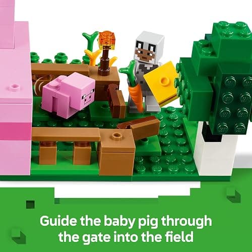 LEGO Minecraft The Baby Pig House Toy - Building Set incl. a Hero Figure, Mobs, a Farm & Forest Biome - Gaming Gift for 7+ Year Old Girls & Boys - 21268 thumbnail 6