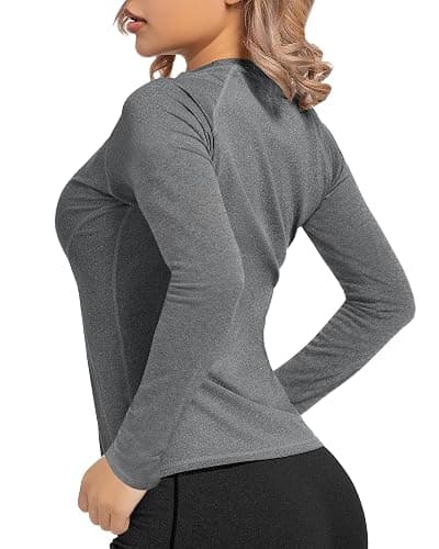 4 Pack Women's Long Sleeve Compression Shirts Athletic with T-Shirts Workout Tops for Gym Yoga Running thumbnail 2