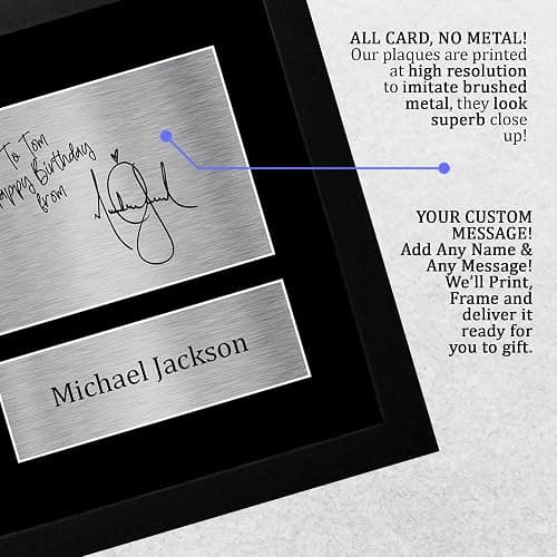 HWC Trading Michael Jackson Personalised Gift - Signed Autograph Picture, Framed A4 Music Memorabilia with Custom Name Message for Birthday Christmas Wedding thumbnail 5