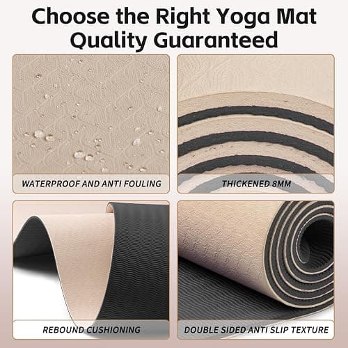 PAIDU Yoga Mat 8mm Super Thick TPE Fitness Mat | SGS Certified | Non-Slip, Odorless & Tear-Resistant | Unisex with Strap | for Yoga, Pilates, Meditation & Home Workouts thumbnail 5
