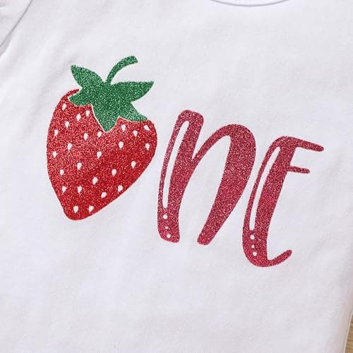 GRNSHTS Baby Girl Birthday Clothes First One Letter Short Sleeve Romper+Flared Pants+Headband 3Pcs Cake Smash Outfits thumbnail 3
