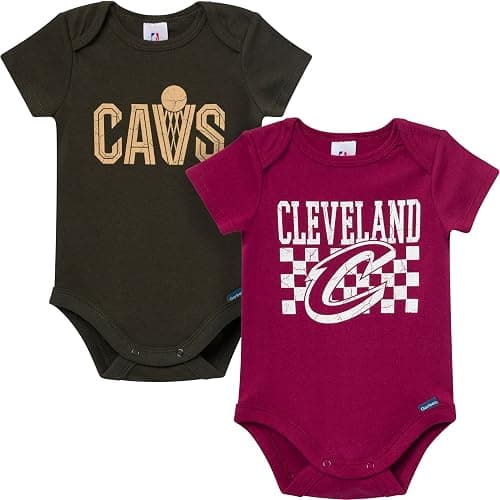 Gerber unisex-baby NBA Team 2 Pack Short Sleeve Onesie Bodysuits - Image 1