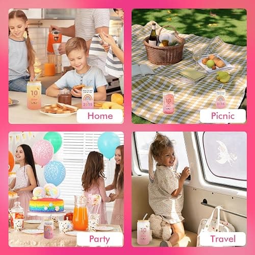 10 Year Old Girl Gift,10th Birthday Gifts for Girls 2025,Happy 10th Birthday Cups With Lids and Straws Gift Ideas,Fashion Gifts for Her,Thoughtful Presents for 10 Year Old Daughter,Niece,Sister - 10th Birthday Gift thumbnail 6