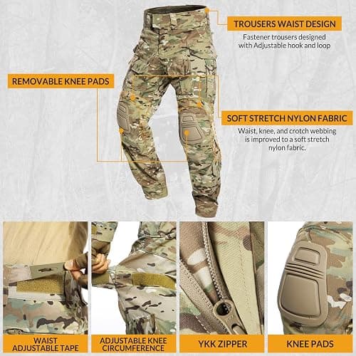 VOTAGOO GEAR G3 Combat Uniform Set for Men Tactical Camouflage Clothing Hunting Paintball Suit with Knee & Elbow Pads thumbnail 4