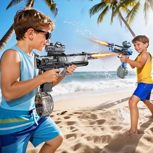ZDRKWSM 2 Pack Large Electric Water Guns for Kids, Automatic Electric Squirt Gun with Light Up, 40 FT Range Water Pistol Blaster Soaker,Outdoor Swimming Pool Gift Toy for 8 9 10 11 12 Years Old thumbnail 2