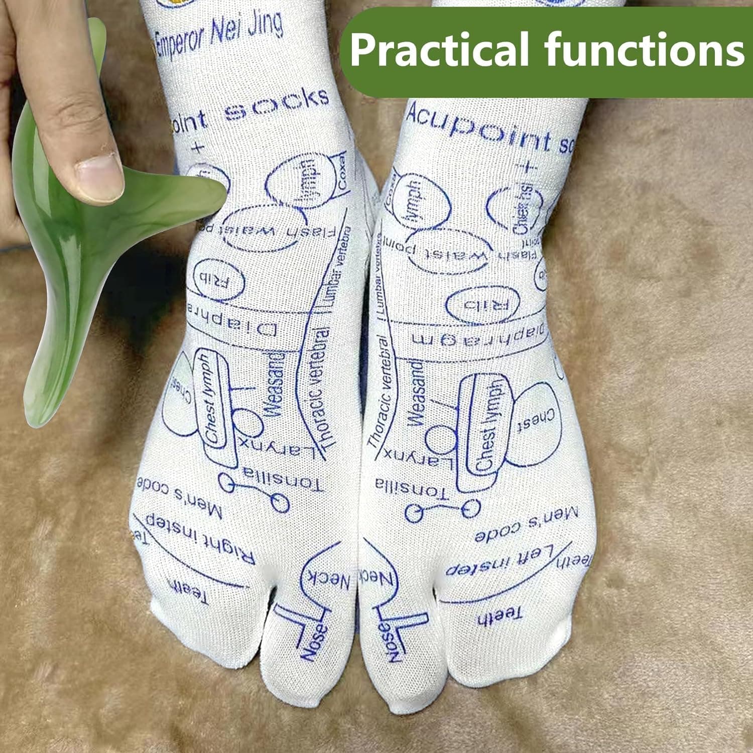 Reflexology Socks Set, Foot Reflexology Socks with Massage Tool Pressure Point Socks with Reflexology Tools thumbnail 3