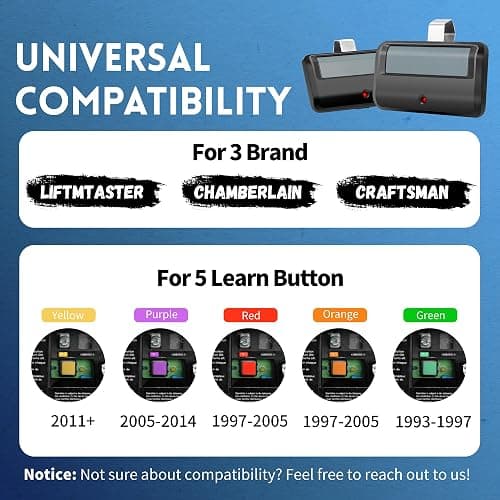 for Chamberlain LiftMaster Craftsman Garage Door Opener Remote 891LM 971LM Universal thumbnail 3
