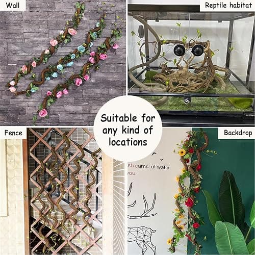 CONGZHANHH Bendable 63in Artificial Tree Twigs Cane Wood Vine Branches Fake Plants Trunk Garland with Leaves for Home Wedding Garden Wall Hanging Mantel Christmas Thanksgiving Day Decoration thumbnail 6