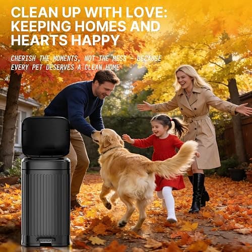 Dog Poop Trash Can Outside 2.7Gal Dog Waste Trash Can with Lid Odor Control | Outdoor Trash Can with Lid Foot Pedal, Outdoor Dog Poop Trash Can with 20 Bags,Pet Waste Trash Can with Lid Soft Close, Black thumbnail 7