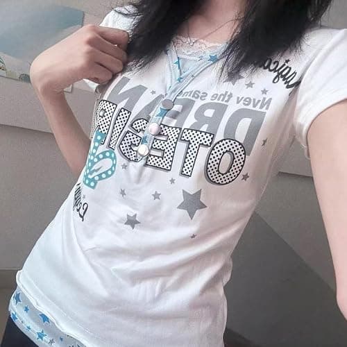 Cutecore Harajuku Y2k Baby Tee Cute Kawaii Emo Grunge Shirt Women Vintage Graphic Tees Short Sleeve Alt Tops 2000s thumbnail 5