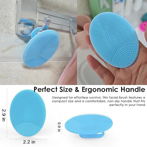 4 Pack INNERNEED Silicone Face Scrubber for Deep Cleansing and Exfoliation – Soft Facial Cleansing Brush, Gentle for All Skin Types, Blackhead Remover, Portable thumbnail 3