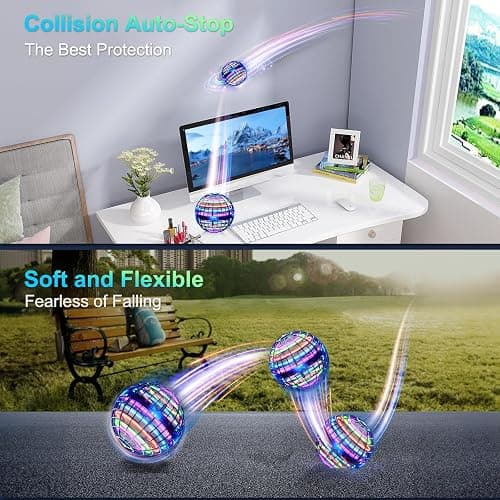 Ivtivfu Flying Orb Ball (Blue, 2025 Upgraded) with Dazzling Lights, Magic Hover Spinner, Cool Boomerang Drone, Floating Cosmic Globe, Kids Toys Gifts for 6 7 8 9 10 Year Old Boys Girls thumbnail 5