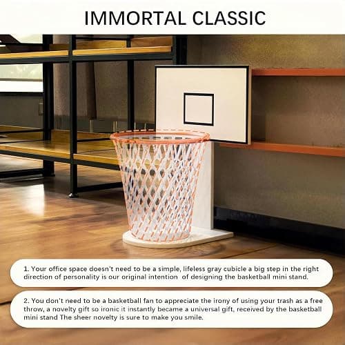 LXURY Basketball Hoop Trash Can(NO Wastebasket), Mini White Backboard, Fun Wastebasket Backboard,Basketball Hoop, for Home, Kitchen, Living Room, Bedroom, Office, Coffee Shop, Gym thumbnail 3