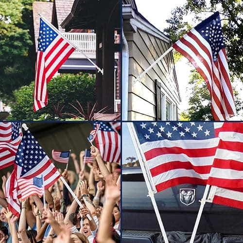 White Flag Poles for Outside House - 5ft Tangle Free Flag Pole for House,Heavy Duty Metal Flagpole Hardware for 3x5 American Flags,Outdoor Flagpoles Mount for Porch,Car,Truck,Boat (without Bracket) thumbnail 8