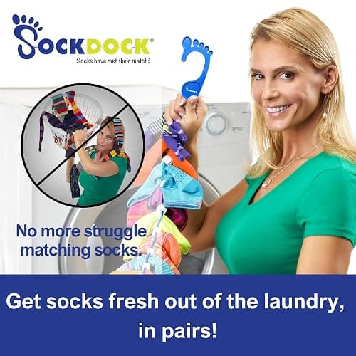 SockDock Sock Laundry Solution for Washing Drying & Storing Socks in Pairs, Clip & Hold Socks in Washer Dryer & Closet 2-Pack thumbnail 2