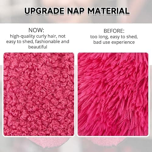 Zhanmai Pink Fuzzy Bowling Shoes Covers Women's Reusable Non Slip Bowling Shoes Protector Washable Boot Cover Soft Foot Covers for Bowling, Household, Office, Laboratory, Size 7-8.5 thumbnail 2
