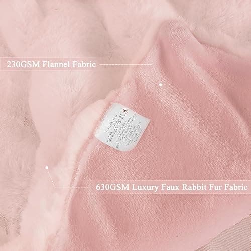 Orinova Pink Soft Plush Fluffy Faux Fur Fuzzy Throw Blanket Cozy Blankets For Couch Bed Women Gift Home Decor 50x60 thumbnail 9
