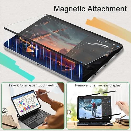 SPARIN Paper Magnetic Screen Protector for iPad A16 11th/10th generation (2025-11 Inch/ 2022-10.9 Inch,) Detachable Matte Finish Film, Write and Draw Like on Paper, Reusable, Removable, Anti Glare thumbnail 4