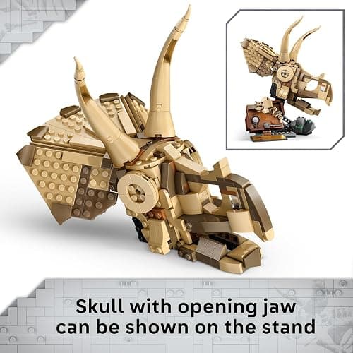 LEGO Jurassic World Dinosaur Fossils Triceratops Skull Toy - Dinosaur Toy Fossil Building Set for Kids, Boys and Girls, Ages 9+ - Model Display Kit - Gift Idea for Birthdays - 76969 thumbnail 4