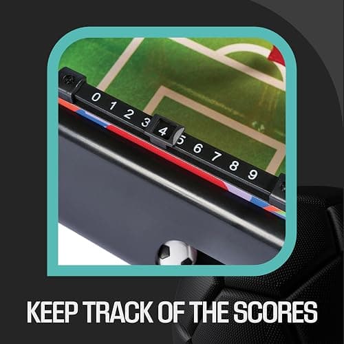 FIFA Tabletop LED Foosball, Light Up Soccer Playfield with Score Trackers and Ball Return, Compact Indoor Family Activity, 2 Foosballs Included thumbnail 5