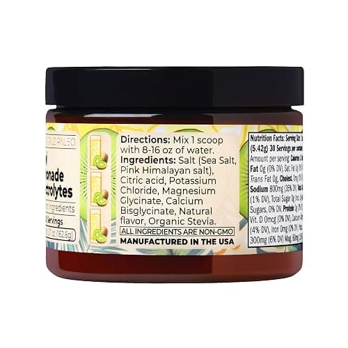 Santa Cruz Paleo Electrolyte Powder, Kiwi Lemonade Flavor, Sugar Free Hydration Drink Mix with Himalayan Pink Salt, Sea Salt, Magnesium Glycinate, Potassium Chloride, Sweetened with Stevia, 30 Srvgs thumbnail 6