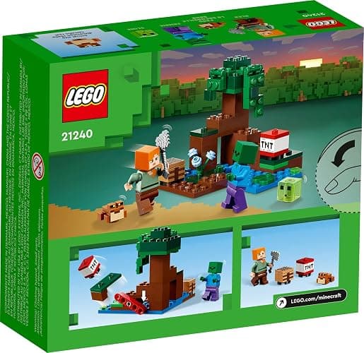 LEGO Minecraft The Swamp Adventure 21240, Building Game Construction Toy with Alex and Zombie Figures in Biome, Birthday Gift Idea for Kids Ages 8+ thumbnail 7