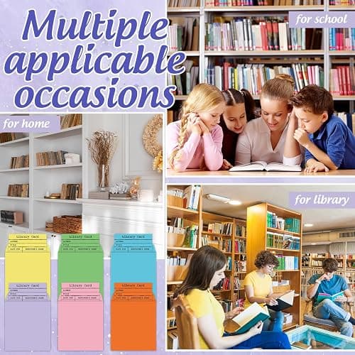 FYSUIMU 240 Pcs Library Pocket Envelopes and Books Cards Include 120 Self Adhesive Envelopes and 120 Due Date Note Cards 6 Pastel Colors Envelop for Book Checkouts Classroom Office Library Supplies thumbnail 7