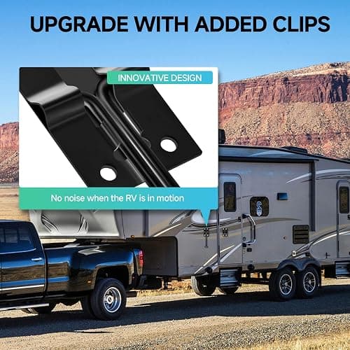 ESUDNT RV Door Holder with Silent Snap, Black Metal T-Style Camper Door Latch, Trailer Door Catch for Cargo Trailers and Trucks (2 Pack, 4 Inch) thumbnail 2