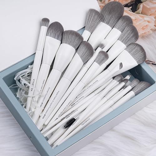 Vynestra 30 Pcs Pro Grade Makeup Brushes Set with Dense Ultra Soft Bristle | White Elegant Design Luxury Make up Brushes for Foundation,Face Blending Powder,Contour,Bronzer,Highlight,Concealer,Eyeshadow thumbnail 6