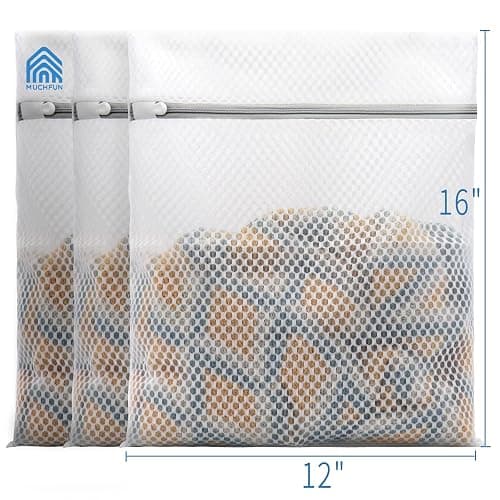 Muchfun 3Pcs Durable Honeycomb Mesh Laundry Bags for Delicates 12 x 16 Inches (3 Medium) thumbnail 2