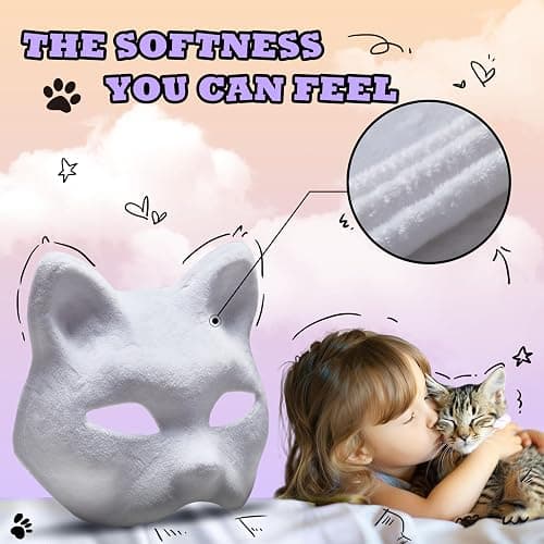 Pre Felted Therian Cat Mask Kit - Fleeced Base with Faux Fur, Eye Mesh and Cat Like Fuzzy Fabric - Felted for You, Skip The Messy Work - Premium All-in-One Therian Mask Kit thumbnail 5