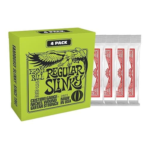 Ernie Ball Regular Slinky Nickel Wound Electric Guitar Strings Amazon Exclusive 4-Pack - 10-46 Gauge thumbnail 3