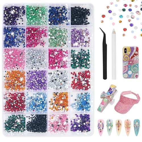 8500 StüCk Strasssteine Nägel, 2/3mm Glitzersteine Nägel Mit Pinzette Und Stift, Flache RüCkseite Kristall Rhinestones Gem,Für Nageldekoration Bekleidung Basteln Diy - Image 1