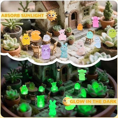 ShtNeeg 300 pcs Mini Resin Animals Blind Bags, Tiny Glow in The Dark Animal Resin Models, 50+ Animal Combination Sets for Adults, Miniature Animal for Fairy Garden, Dollhouse, DIY Craft Decor thumbnail 2