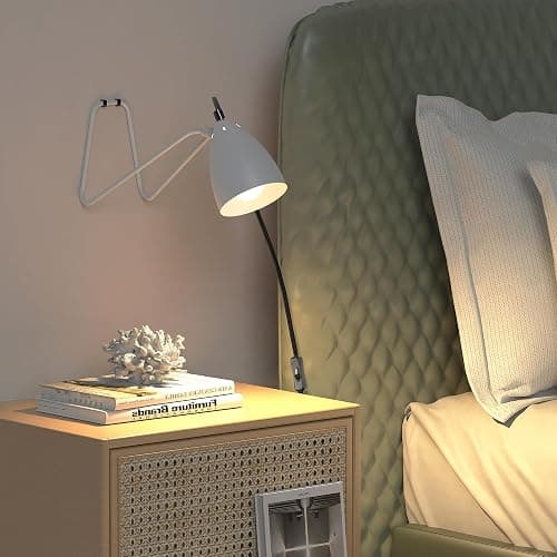 PARTPHONER Table Lamp Set of 2, 350°Rotatable Small Desk Lamp, Modern White Reading Bedside Lamps, Suitable for Study, Bedroom, Office, Dorm, Children's Room, 2 Bulbs Included thumbnail 9