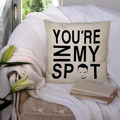 Pycat You're in My SPOT Throw Pillow Cover 16x16 for Sofa Couch, Farmhouse Pillowcase Cushion Case Home Decor, Seasonal Engagement Present Housewarming Gift Wedding Decorative Cotton Linen Decorations thumbnail 5