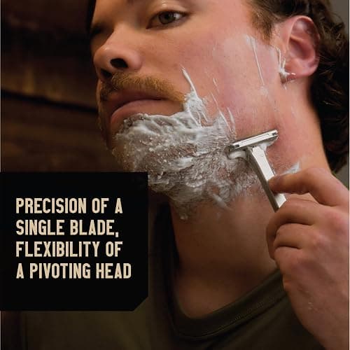 Proof Benchmark Single Blade Razor CNC Machined Aluminum Metal - Made in USA - Pivoting Head for a Smooth & Comfortable Shave - Easy Blade Replacement - Durable Design with Grooved Cap & Leather Case thumbnail 8