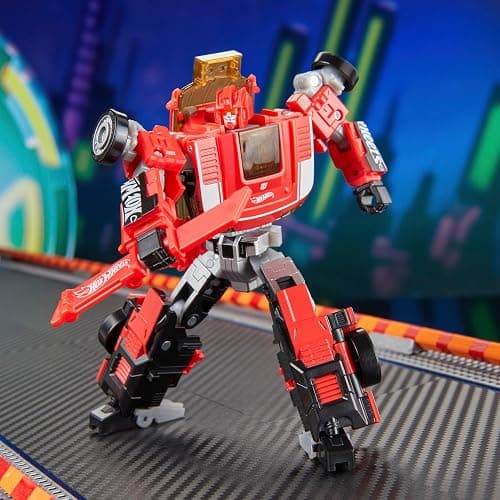 Transformers Collaborative Hot Wheels® x GT-Scorcher, Deluxe Class 5-Inch Robot Action Figure Converts to Racecar, Ages 8+ thumbnail 4