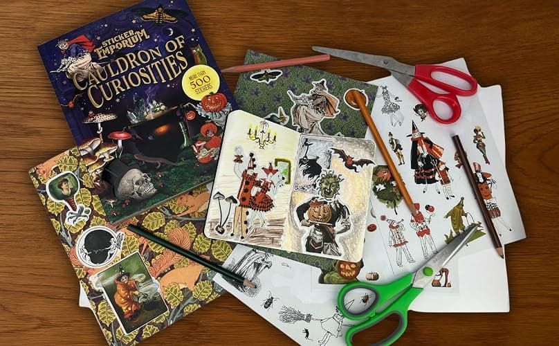 Sticker Emporium Cauldron of Curiosities - 500+ Exquisite Vintage Stickers for Scrapbooking, Journaling, Planners & Calendars and More. Includes 100 scrapbook pages thumbnail 5