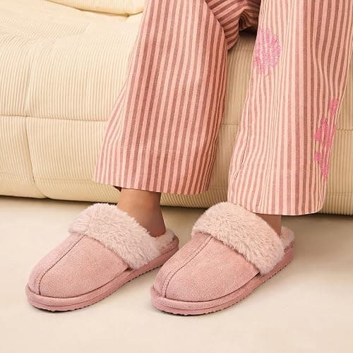 Litfun Women's Fuzzy Memory Foam Slippers Fluffy Winter House Shoes Indoor and Outdoor thumbnail 2