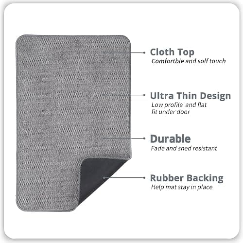 Bath Mat,Ultra Thin Bathroom Rugs,Rubber Bath Mats for Bathroom,No Slip Bath Rugs,Quick Dry,Machine Washable,Low Pile,Absorbent,Shower Outside,Sink,Home Decor Accessories.Grey,1'5"x2'3"(17x27Inch) thumbnail 2