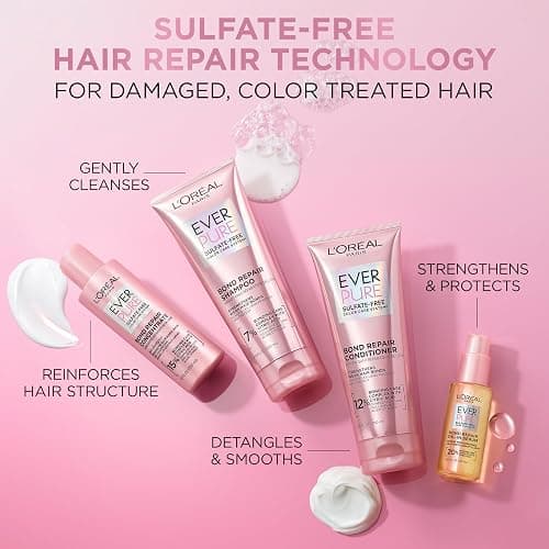 L'Oreal Paris Sulfate Free Bond Repair Pre Shampoo Treatment, Hair Repair for Colored, Bleached or Damaged Hair, EverPure, 5.1 Fl Oz thumbnail 4