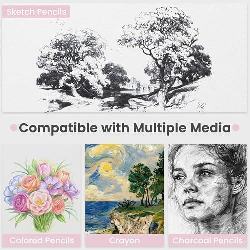 9"x12" Sketchbook Pink, 1 Pack-100 Sheets Cute Sketchbook for Girls, 68lb/100gsm Pink Sketch Book, Spiral Drawing Pad, Art Supplies for 9-12 Girls. thumbnail 5