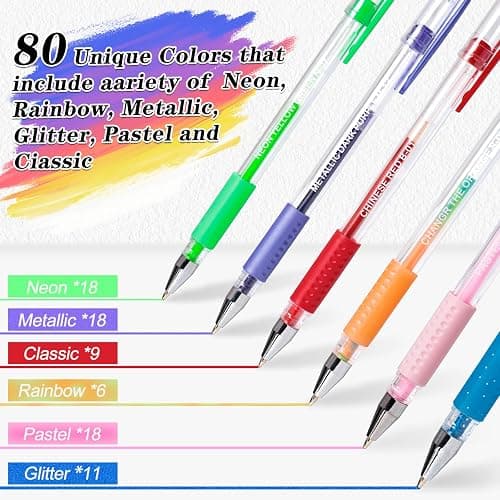 Aen Art Gel Pens for Adult Coloring Books, 160 Pack Artist Colored Gel Pen with 40% More Ink, Black Case. Perfect for Drawing Doodle Crafts Journaling Planner thumbnail 7