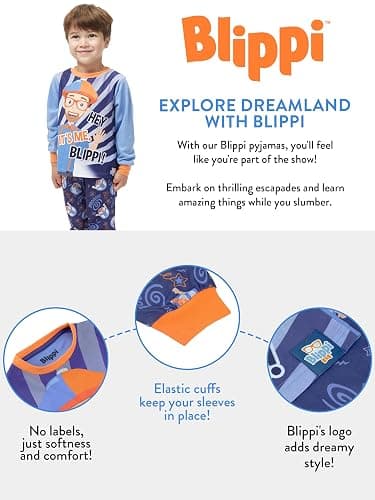 Blippi Pajamas | Long Sleeve Boys Pjs | Kids Pajama Set | Boys' Sleepwear thumbnail 3
