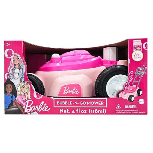 Barbie Bubble Lawn Mower for Toddlers, Bubble Blowing Machines, Indoor and Outdoor Gardening Toy, Birthday, Party Favor for Preschool Girls, No Batteries Required, Includes Bubble Solution, 2+ thumbnail 6