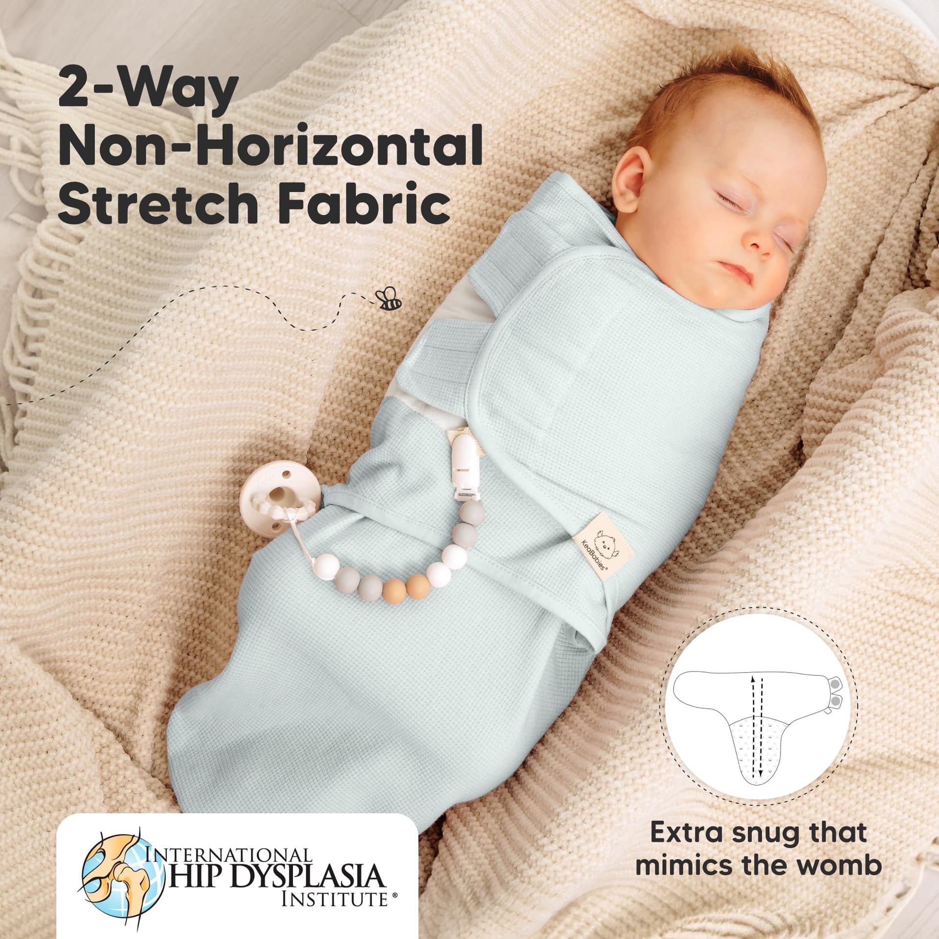 3-Pack Organic Swaddles for Newborns, Baby Sleep Sacks 0-3 Months - Baby Swaddle Wrap, Newborn Wearable Blanket, Infant Sleep Sack for Girls, Boys, Soft & Snug, Large Hook & Loop Closure (Ripple, OS) thumbnail 7