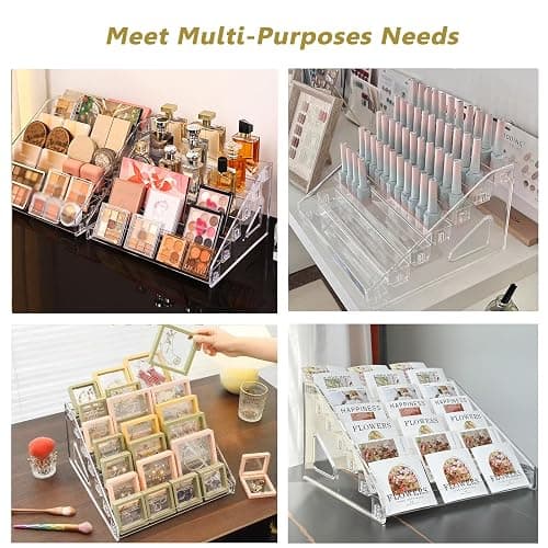 Sticker Display Stand, 7-Tier Acrylic Card Display Risers for Vendors | Clear Acrylic Sticker Holder Rack for Craft Shows, Markets, Greeting Cards, Postcards, Cookies and Collectibles thumbnail 5